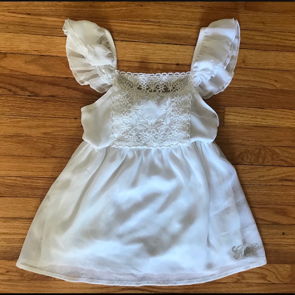 Girls Vintage Guess Kids White Sleeveless Shirt M